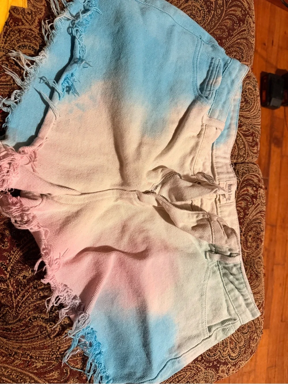 Peach Love California Cream Denim Shorts - Light Neutral